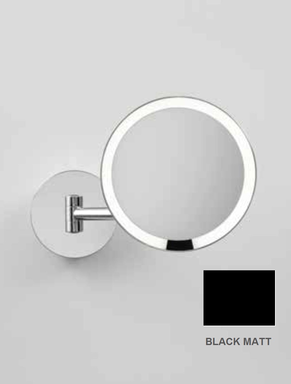 Косметическое зеркало настенное DECOR WALTHER  JUST LOOK PLUS WR 5X   0125660, с подсветкой LED, увеличение 5X, сенсор, аккумулятор, датчик движения, цвет  черный матовый