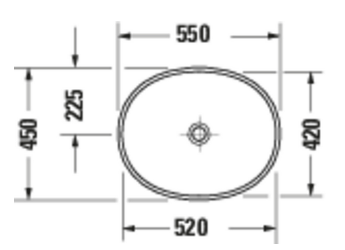 Раковина накладная DURAVIT Balcoon 241055AC79 550 мм х 450 мм, с покрытием DuraShield, без отверстия под смеситель, без перелива, с донным клапаном, цвет Белый сатин матовый