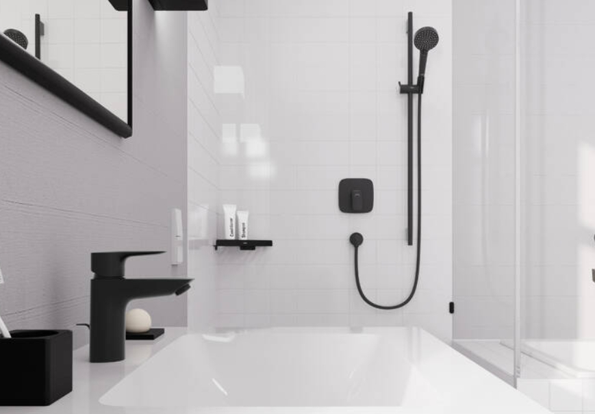 Душевой гарнитур HANSGROHE Vernis Blend 26422670 с ручным душем, цвет Чёрный матовый