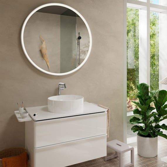 Смеситель однорычажный для раковины HANSGROHE TECTURIS S 73370000 240 мм, с EcoSmart+ и CoolStart, с донным клапаном, цвет Хром