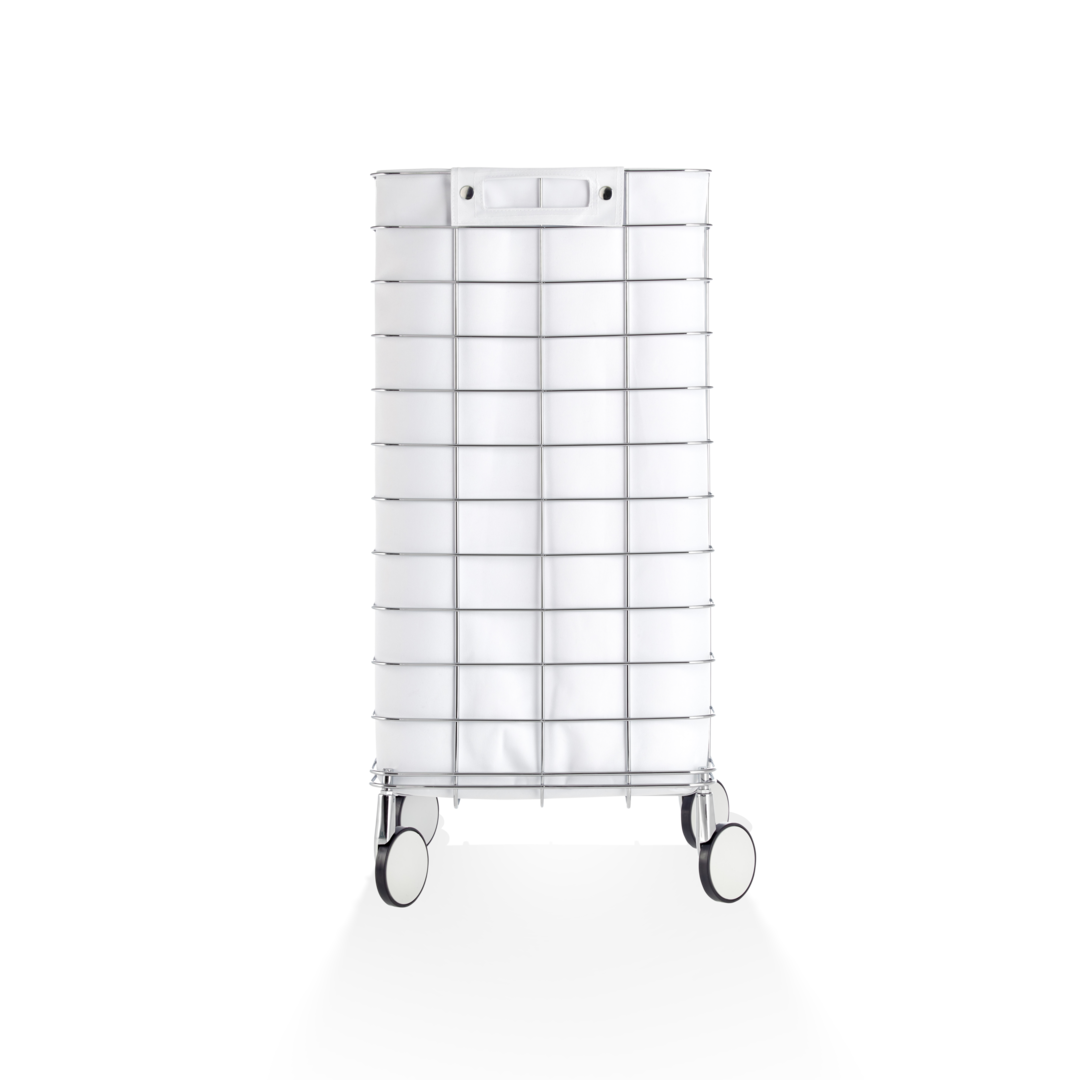Корзина для белья, на колесиках DECOR WALTHER  Basic WR 1 TROLLEY   0613794   73 X 36 X 36 см,  каркас нержавеющая сталь, вставка нейлон, цвет хром/антрацит