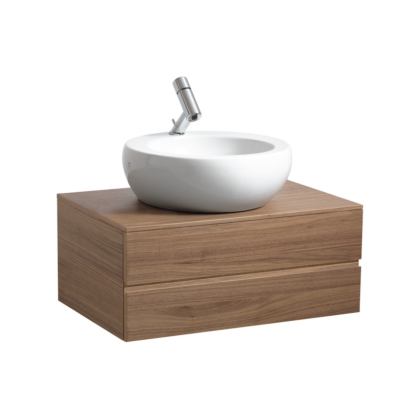 Тумба  под раковину  Laufen   Alessi One  4.2402.3.097.631.1  80 см,  2 ящика, цвет белый лак, вырез для раковины 8.1897.1