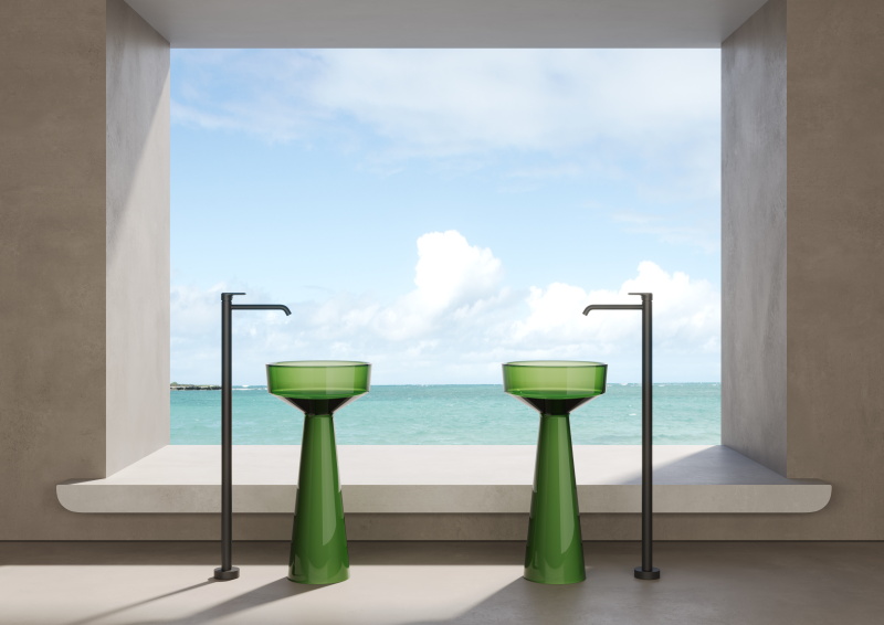 Раковина напольная из композита DEA DESIGN Pedestal Basin DD2018 425 18 425 мм х 425 мм х 850 мм, с донным клапаном, цвет Белый