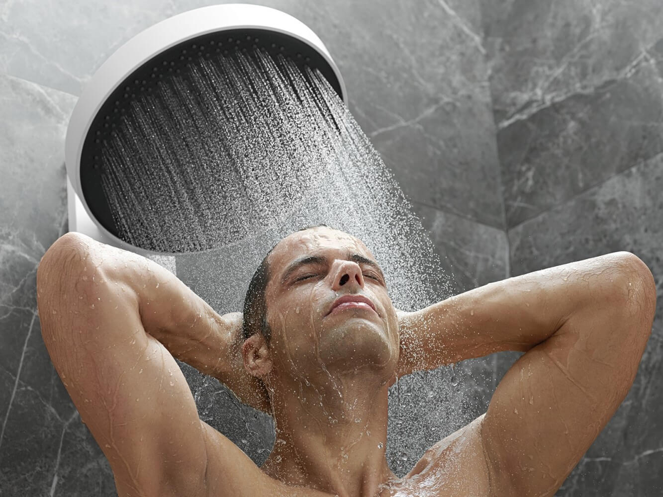 Верхний душ Hansgrohe Rainfinity 250 3jet 26233700 EcoSmart с настенным кронштейном, белый матовый