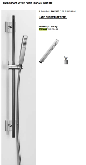 Ручной душ прямоугольной формы ALMAR Thin and Shower E082094.MB цвет Чёрный матовый