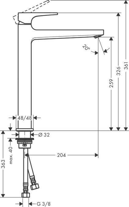 Смеситель для раковины с донным клапаном Hansgrohe Metropol 74512000 Хром