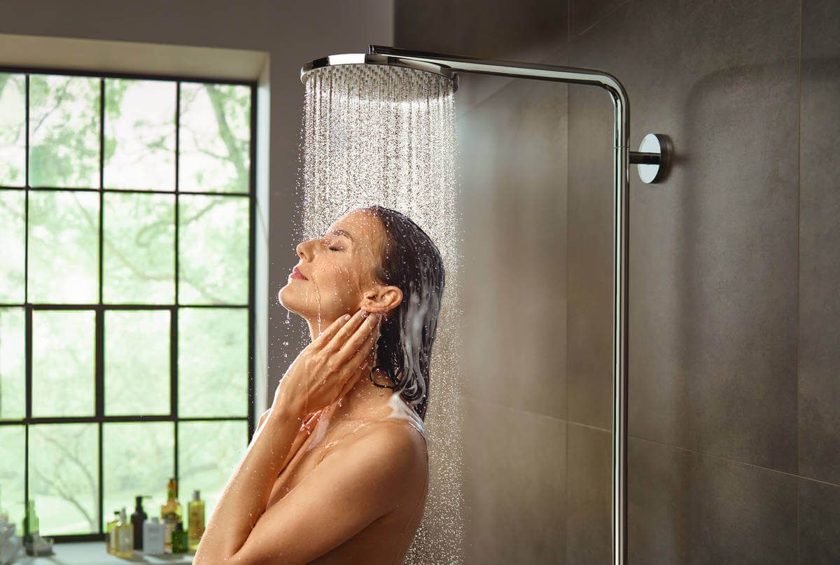 Душевая система Hansgrohe Raindance Select S Showerpipe 240 1jet PowderRain 27633000 с термостатом, хром
