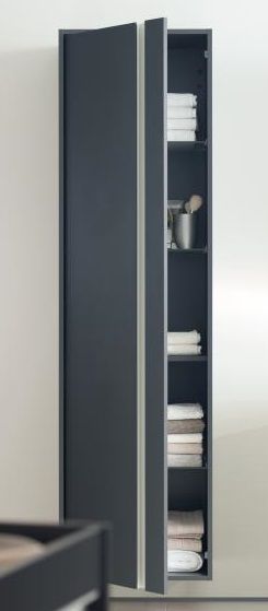 Шкаф высокий Duravit Ketho KT1265R4949 правый, с полками, графит матовый 