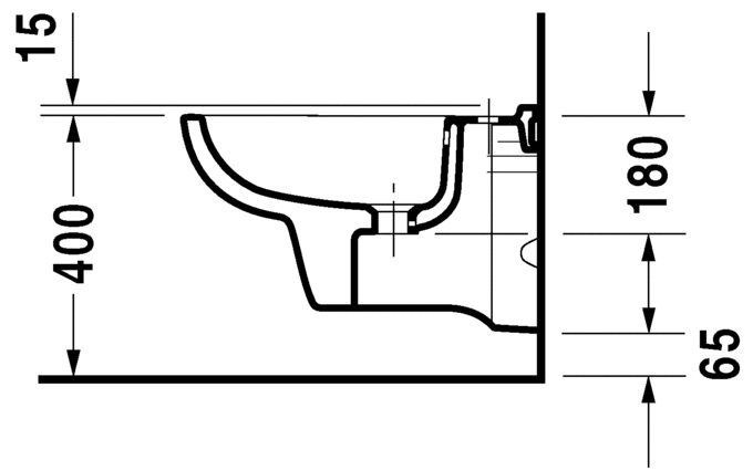Подвесное биде Duravit D-Code 22571500002 с переливом, белое