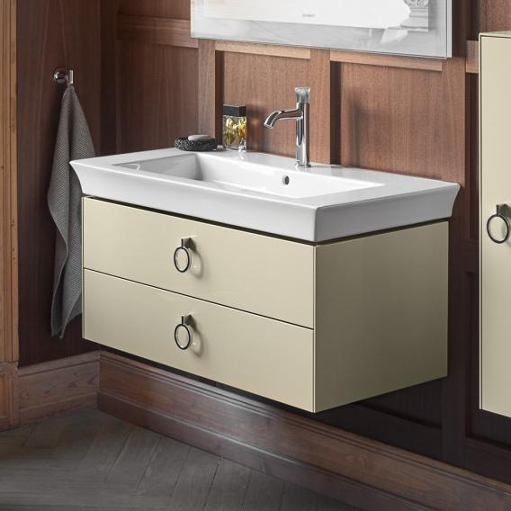 Тумба подвесная DURAVIT White Tulip WT435208585 458 мм х 984 мм, с двумя выдвижными ящиками, с ручками, белый глянцевый