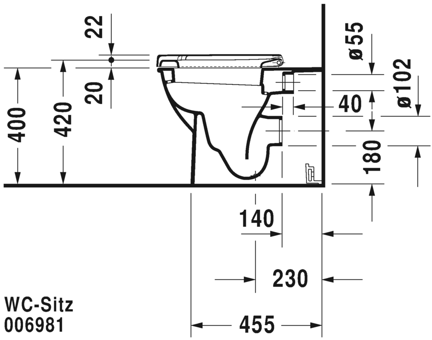 Напольный приставной унитаз Duravit Darling New 2139090000 белый