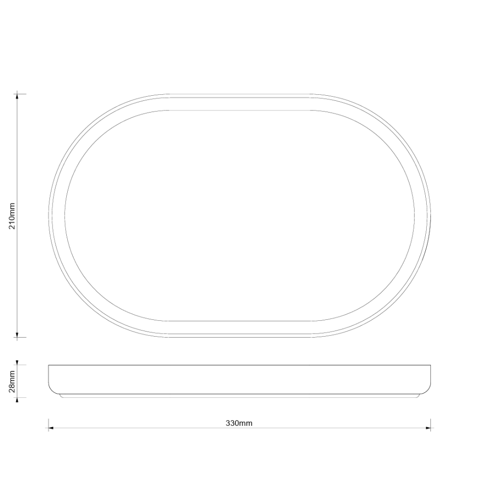Лоток для мелочей DECOR WALTHER  OF.LINE TAB M    0671848    фарфор  3 x 33 x 21 см, цвет Shell (ракушка матовая)