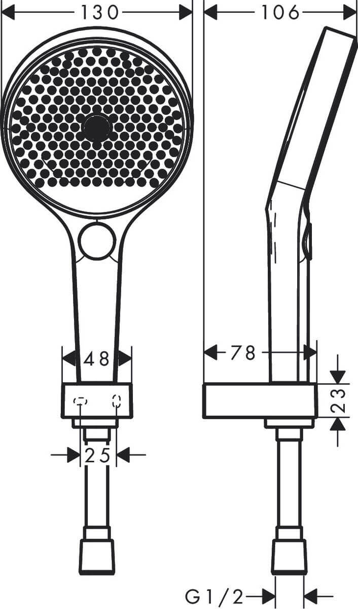 Душевой набор Hansgrohe Rainfinity Porter 130 3jet 26851000 с держателем и шлангом 160 см, Хром