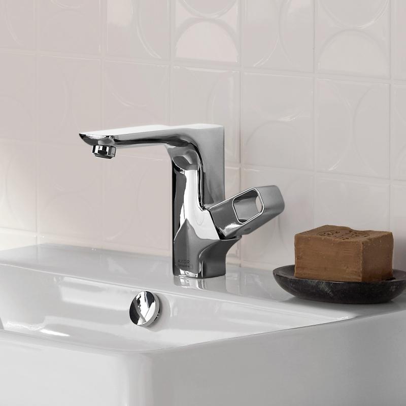 Смеситель для раковины AXOR Urquiola 11020000 со сливным гарнитуром хром