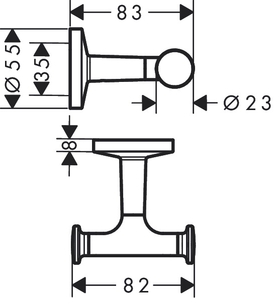 Двойной крючок AXOR Universal Circular 42812000 Хром