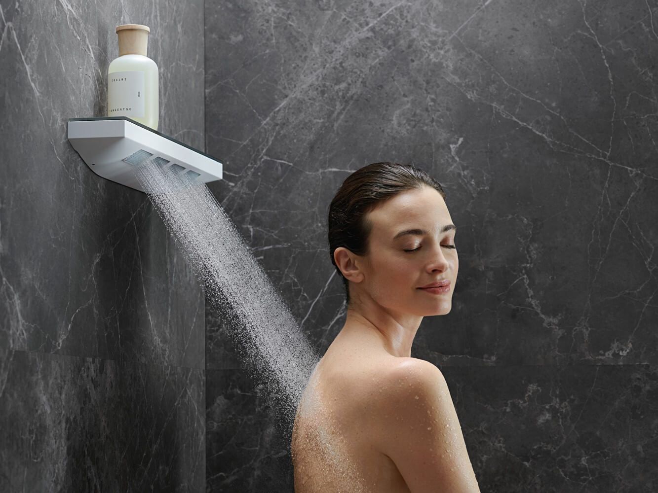 Боковой душ Hansgrohe Rainfinity 500 1jet 26243700 с полкой, белый матовый
