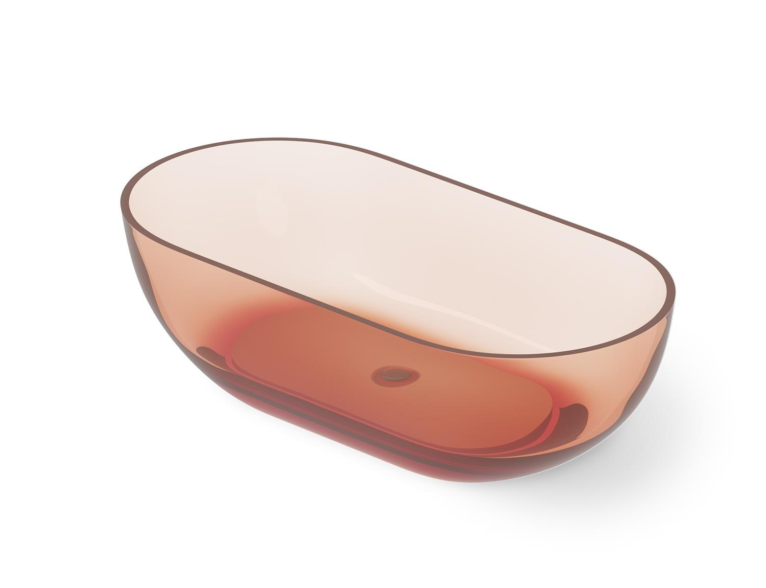 Ванна отдельностоящая DEA DESIGN  Shadow  DD8619 1650 R9     165x82xh52 см, материал Glasstech, сифон и д/клапан хром, цвет коричнево-медный Brown Copper R9