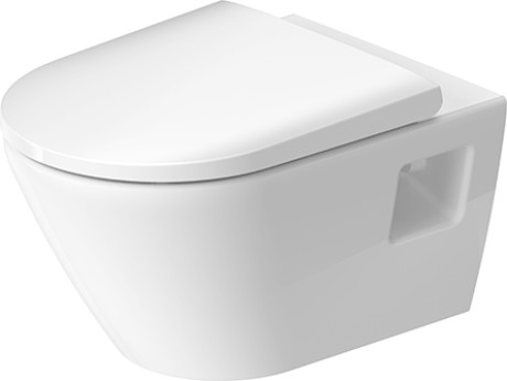 Унитаз подвесной + сиденье Duravit D-Neo Rimless 45780900A1 370 мм х 540 мм, с вертикальным смывом, без смывного края, с креплением Durafix, белый