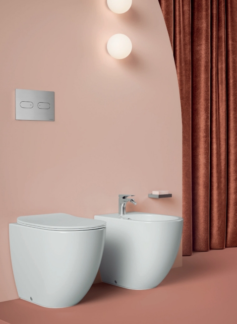 Клавиша смыва ARTCERAM INOX 710 710.000.BG  245х165 мм, 2 режима, нержавеющая сталь, цвет Gold
