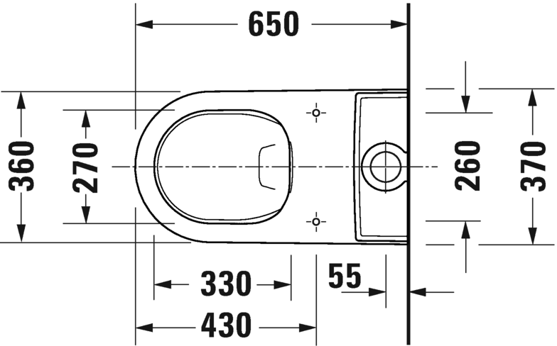 Унитаз напольный Duravit White Tulip 2197090000 370 мм х 650 мм, с вертикальным смывом, Vario, с HygieneFlush, с креплением, белый