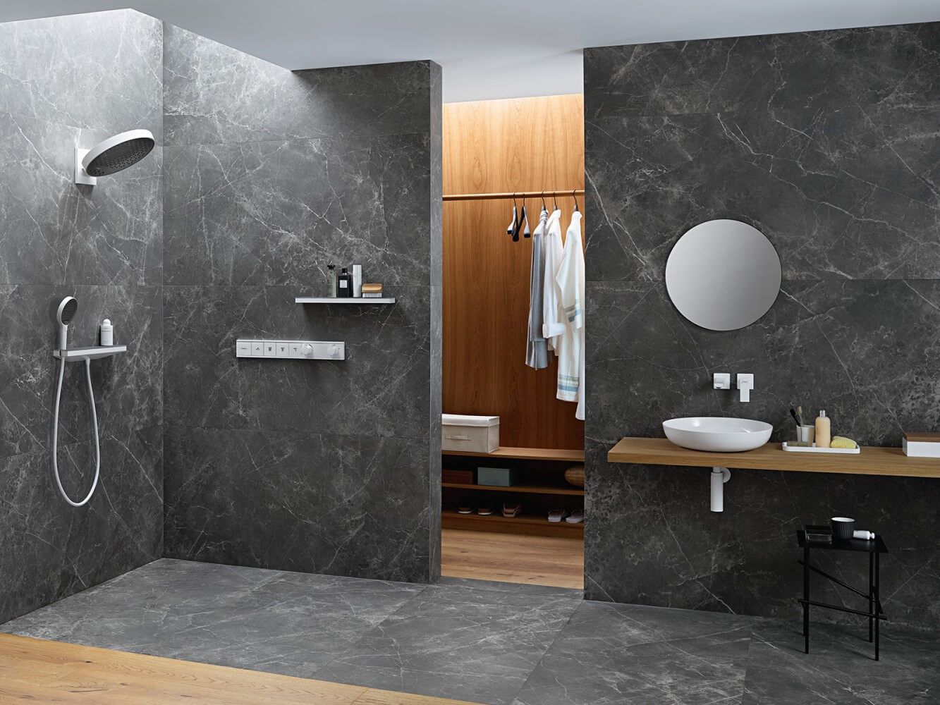 Душевой набор Hansgrohe Rainfinity Porter 130 3jet 26851700 с держателем и шлангом 160 см, Белый матовый