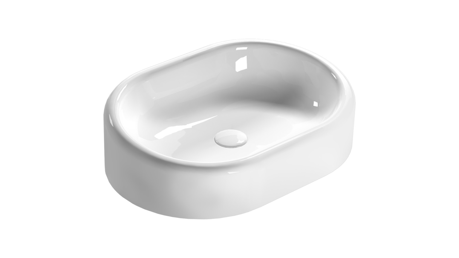 Раковина накладная GLOBO Lalita LT061BI 610х420х160мм, без перелива, без отверстия под смеситель, цвет Белый глянцевый