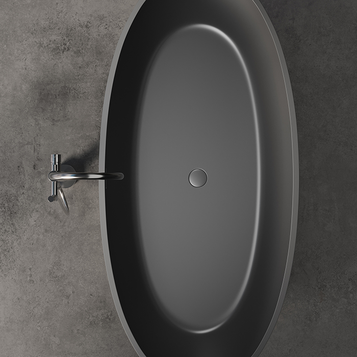 Крышка донного клапана для ванны DEA DESIGN  DD4210 5 из искусственного камня Solid Suface, цвет белый матовый Graphite №5
