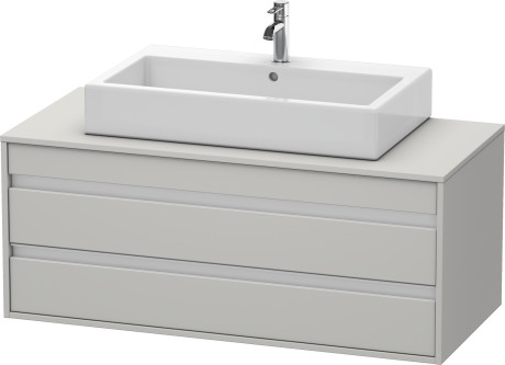 Тумба подвесная под раковину Duravit Ketho KT665600707 с двумя выдвижными ящиками, бетонно-серый матовый 