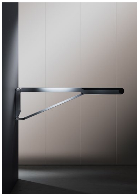 Складной поручень для установки справа и слева KEUCO AXESS 35003 010837 850 мм, цвет Хром/Чёрный