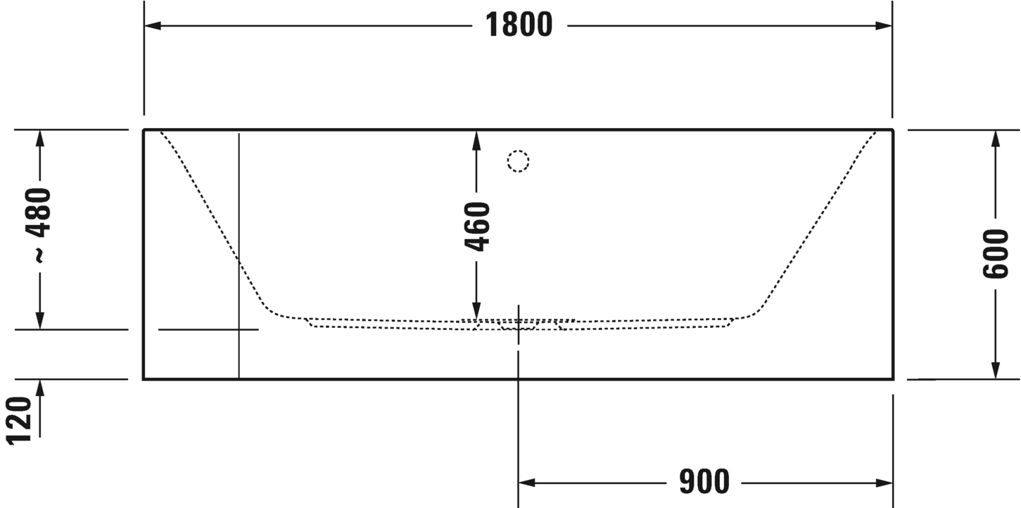 Акриловая ванна Duravit Happy D2 Plus 700450800000000 1800 х 800 c двумя наклонами для спины, с интегрированной акриловой панелью и ножками, угловая, белая/графит супер матовый