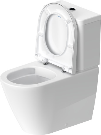 Унитаз напольный Duravit D-Neo Rimless 2002090000 370 мм х 650 мм, с вертикальным смывом, Vario, без смывного края, с креплением, белый