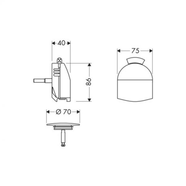 Наружная часть излива на ванну HANSGROHE Exafill 58127450 угол наклона 20°, белый