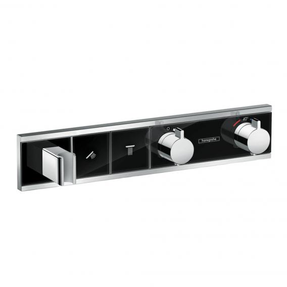 Термостат для душа HANSGROHE RainSelect 15355600 с двумя кнопками и выпуском для шланга, Чёрный/Хром