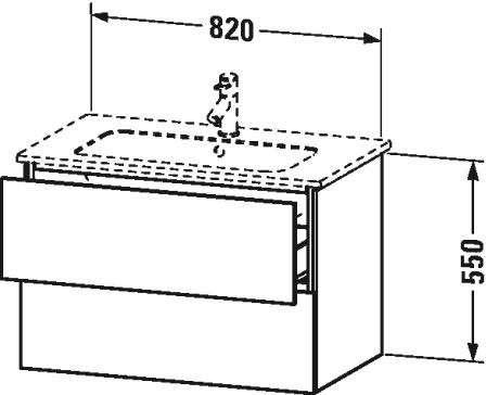 Тумба подвесная под раковину Duravit L-Cube LC624107171 дуб средиземноморский