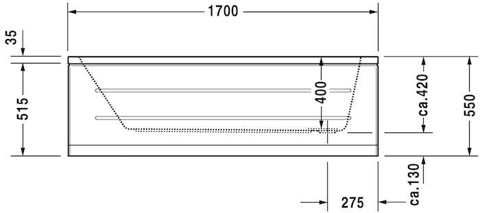 Акриловая встраиваемая ванна Duravit D-Code 700098000000000 1700 х 700