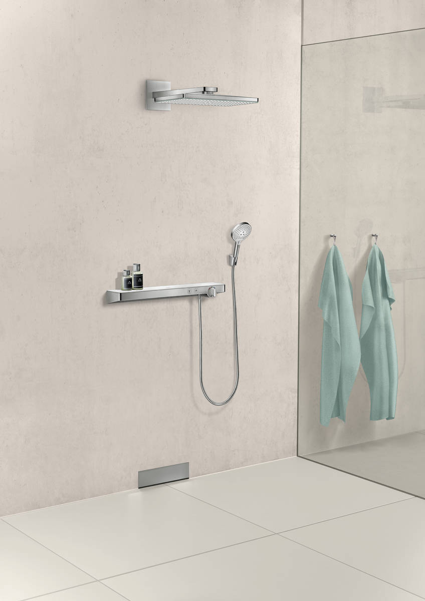 Верхний душ с настенным держателем Hansgrohe Rainmaker Select 24003400 Хром/Белый