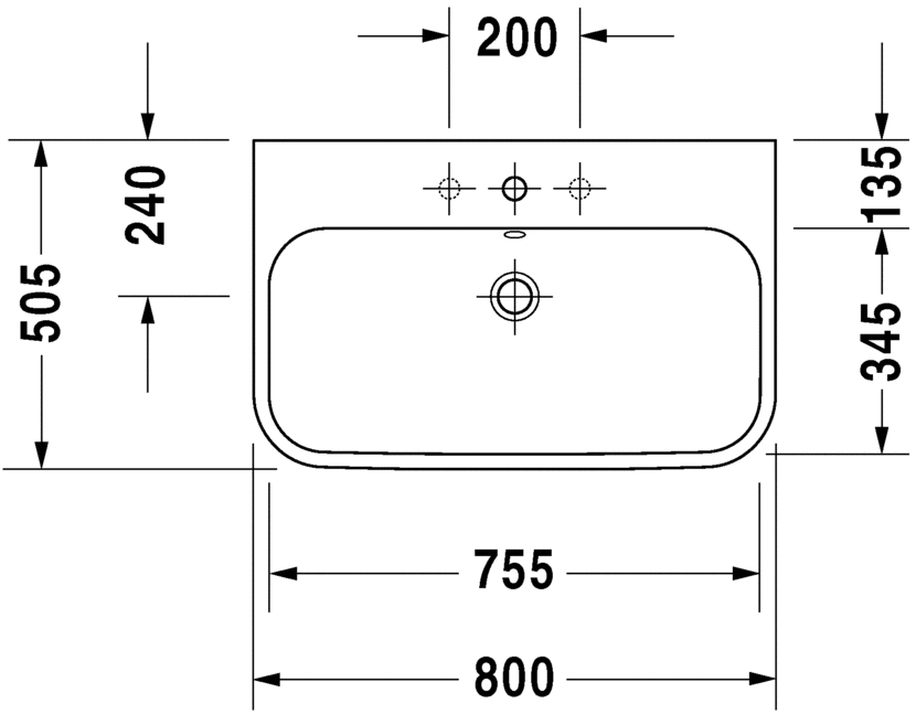 Раковина подвесная Duravit Happy D.2 2318800000 80х50см