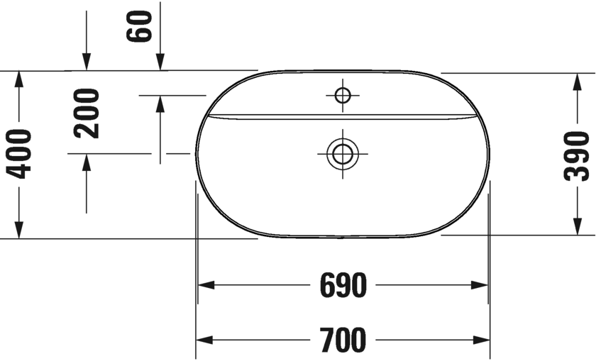 Раковина Duravit Luv 0380700000 70х40 см цвет белый