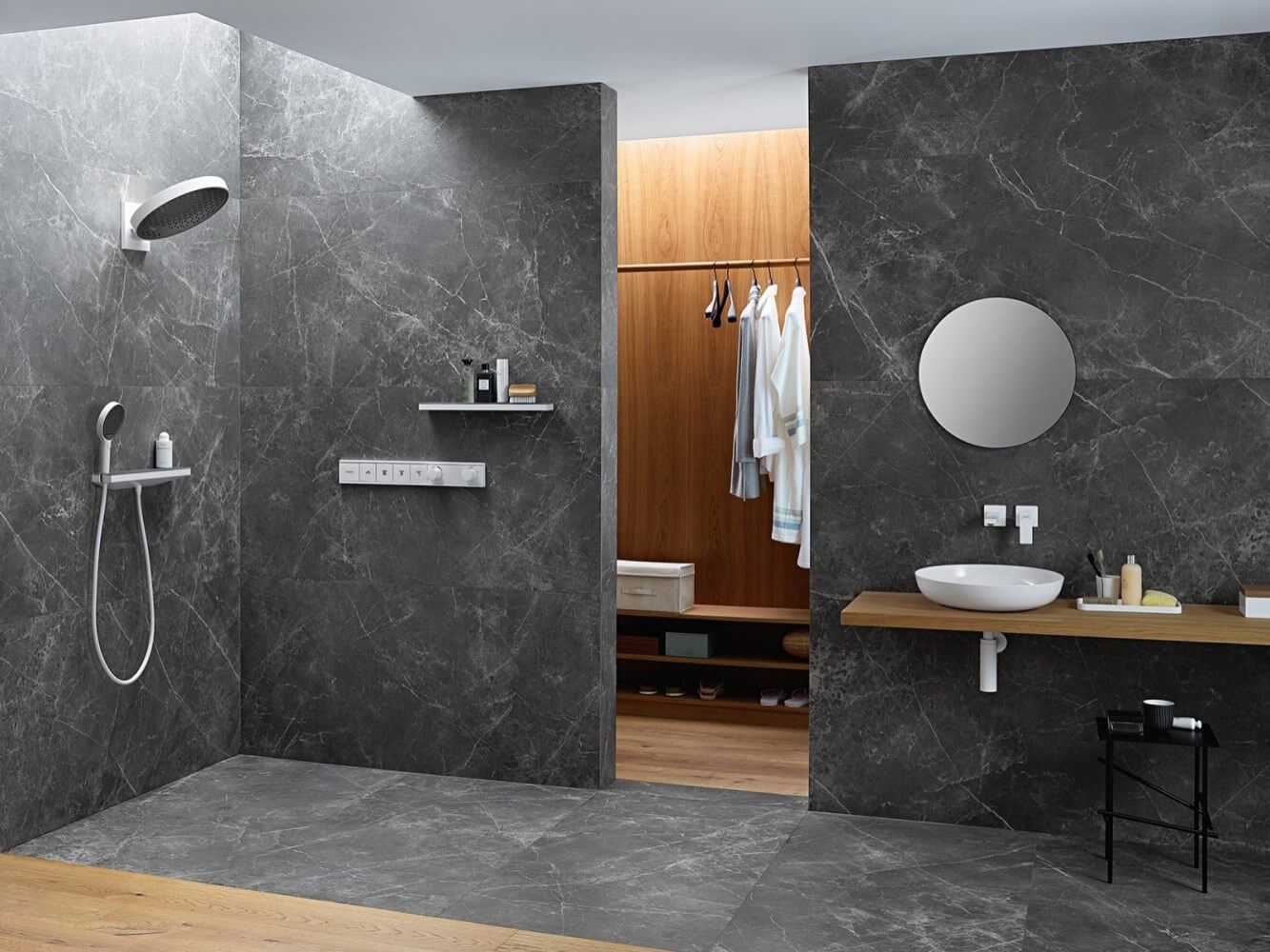Верхний душ Hansgrohe Rainfinity 360 1jet 26230700 с настенным кронштейном, белый матовый
