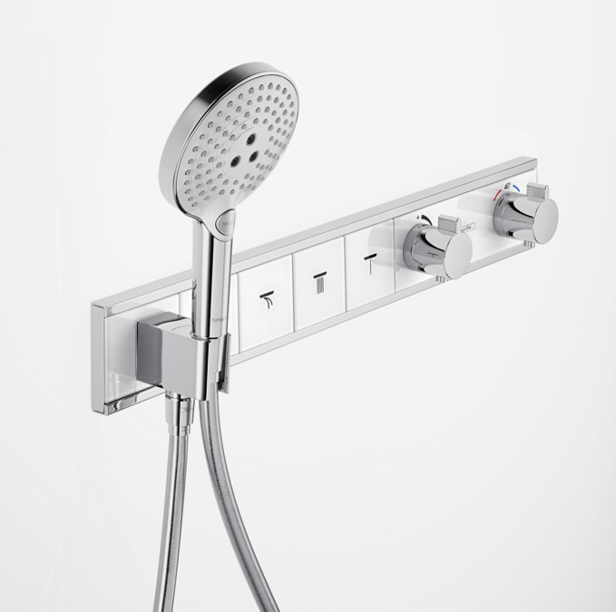 Смеситель для душа с термостатом Hansgrohe RainSelect 15357400 белый, хром