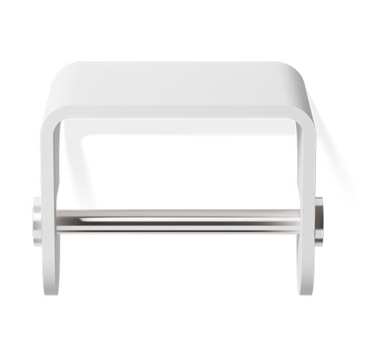 Держатель туалетной бумаги  подвесной, с полочкой DECOR WALTHER  Stone TPH 4   0974555    10 X 13 X 10 см, композит Solid Surface,  цвет: белый/сталь матовая