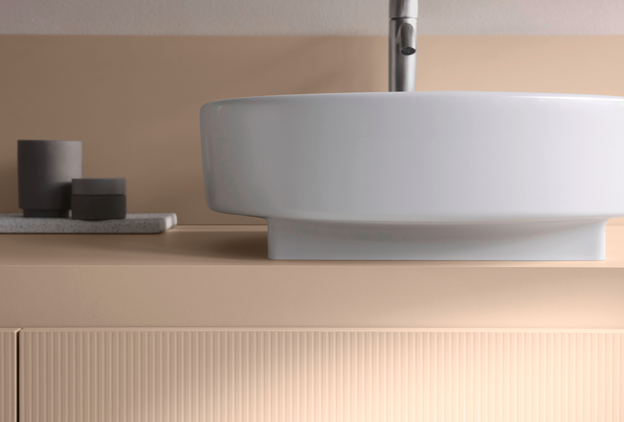 Раковина накладная DURAVIT Balcoon 240945AC79 450 мм, с покрытием DuraShield, без отверстия под смеситель, без перелива, с донным клапаном, цвет Белый сатин матовый
