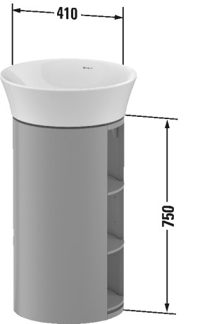Тумба напольная DURAVIT White Tulip WT42390H3H3 750 мм х 410 мм, тёмно-серый глянцевый