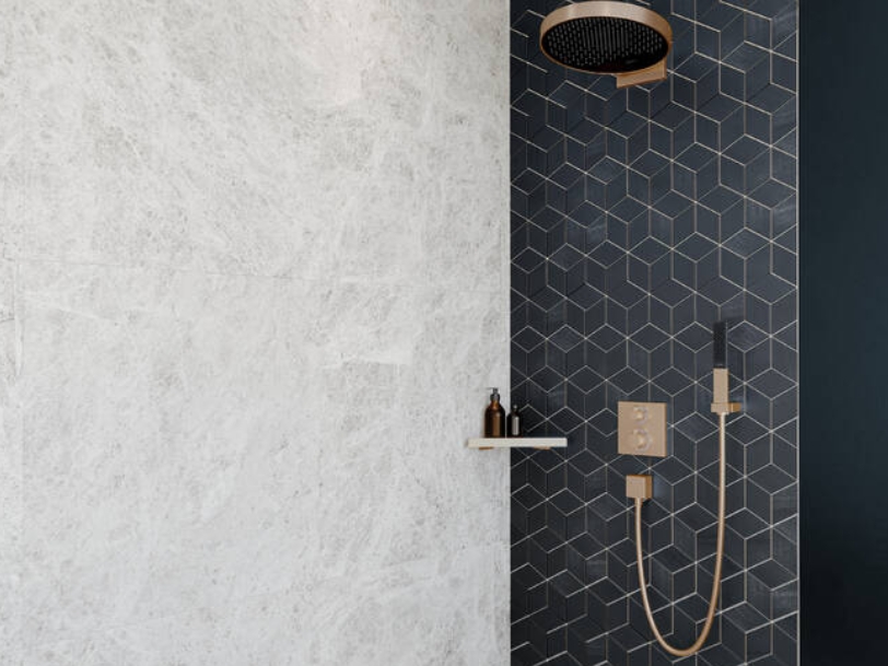 Наружная часть термостата Hansgrohe Square 15714340 2 потребителя, с запорно/переключающим вентелем, Цвет чёрный шлифованный хром
