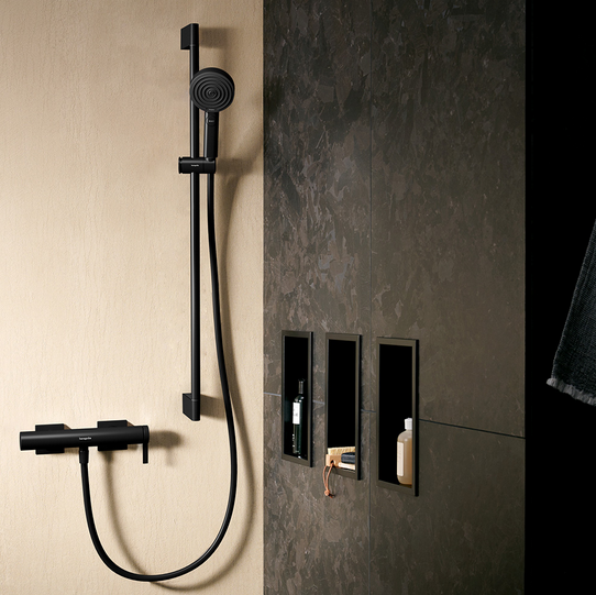 Однорычажный смеситель для душа наружного монтажа HANSGROHE Tecturis E 73620670 цвет Чёрный матовый