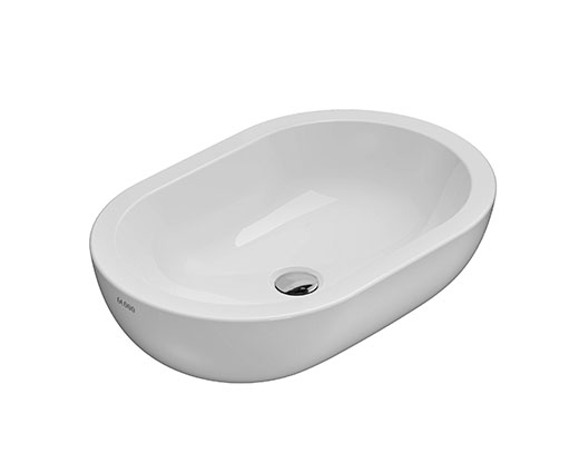 Раковина накладная GLOBO FORTY3 SC012BI 600 мм х 400 мм х 180 мм, без плоскости под смеситель, без перелива, цвет белый глянцевый