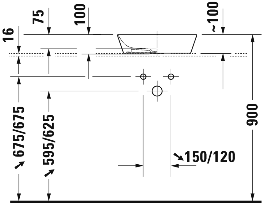 Раковина накладная Duravit Cape Cod 2328430000 43 см
