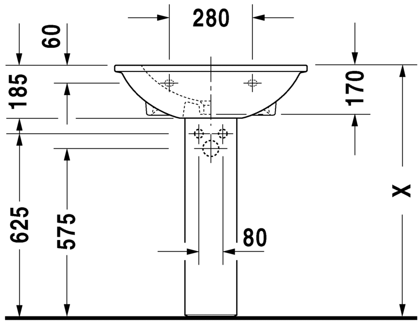 Раковина подвесная Duravit Darling New 2621650000 65х55см