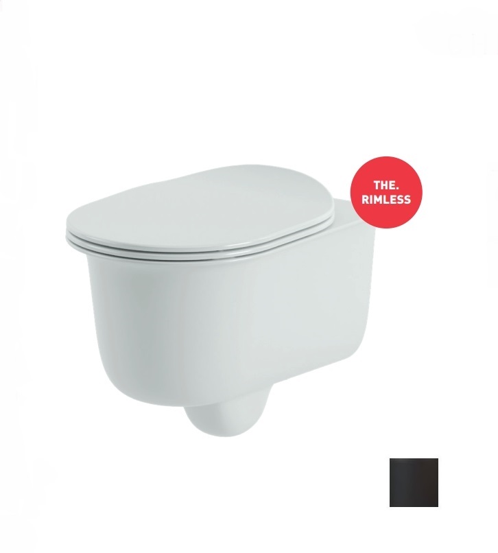 Унитаз подвесной безободковый ARTCERAM CHIC CHV001 17 00 530 мм х 380 мм, с креплением, чёрный матовый