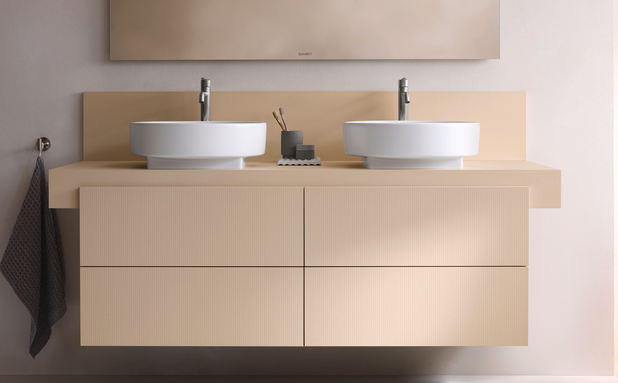 Раковина накладная DURAVIT Balcoon 240945AC79 450 мм, с покрытием DuraShield, без отверстия под смеситель, без перелива, с донным клапаном, цвет Белый сатин матовый